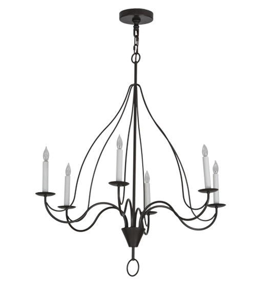 36"W Polonaise 6 Lt Chandelier