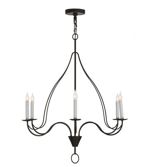 36"W Polonaise 6 Lt Chandelier