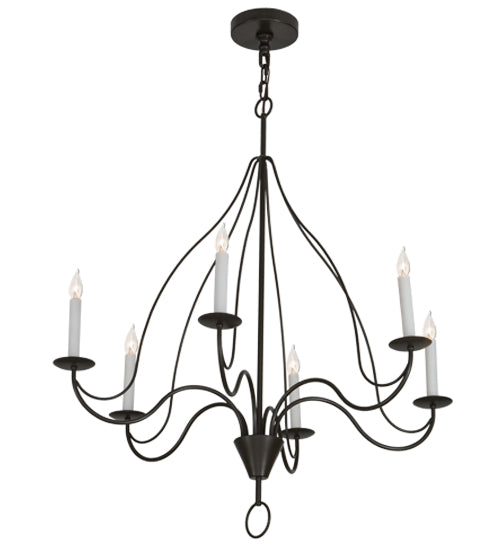 36"W Polonaise 6 Lt Chandelier