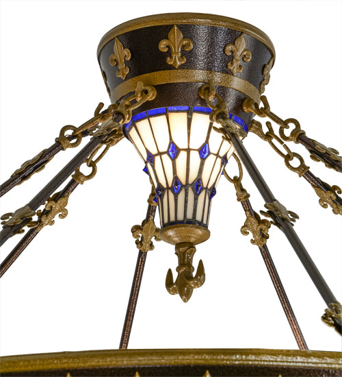 45"W Fleur-De-Lis Semi-Flushmount