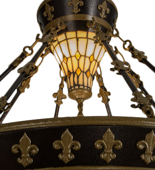 28.5"W Fleur-De-Lis Semi-Flushmount