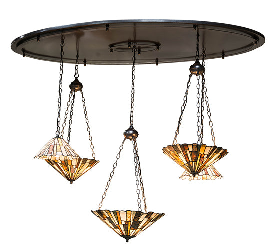 72"L Delta Jadestone 5 Lt Cascading Pendant