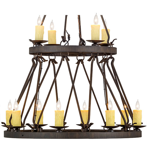 36"W Lakeshore 12 Lt Two Tier Chandelier