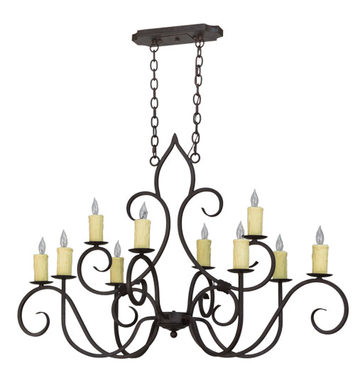 48"L Clifton 10 Lt Oblong Chandelier