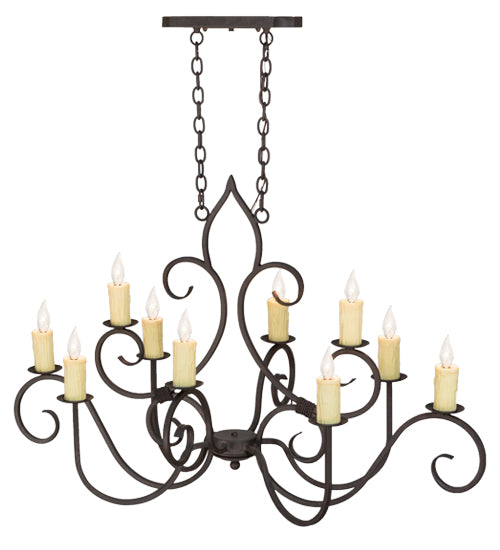 48"L Clifton 10 Lt Oblong Chandelier