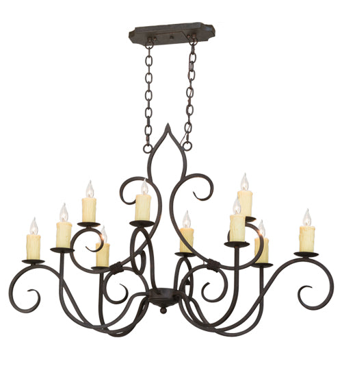 48"L Clifton 10 Lt Oblong Chandelier