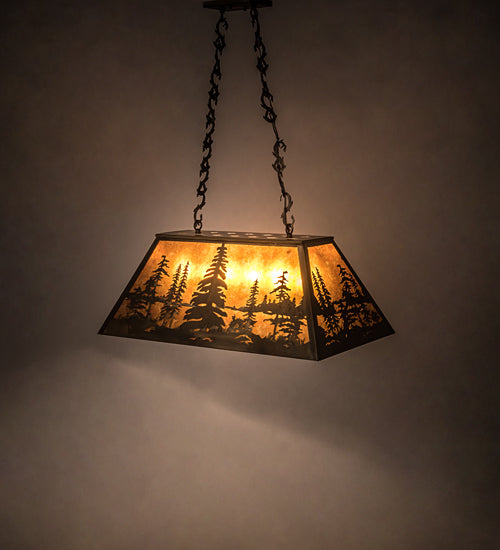 33"L Tall Pines Oblong Pendant