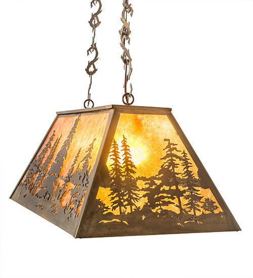 33"L Tall Pines Oblong Pendant