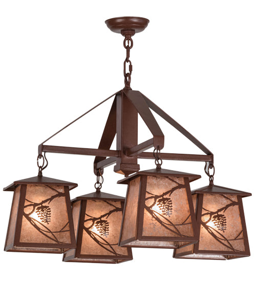 28"W Whispering Pines 4 Lt Chandelier