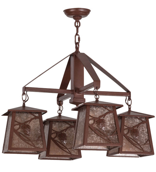 28"W Whispering Pines 4 Lt Chandelier