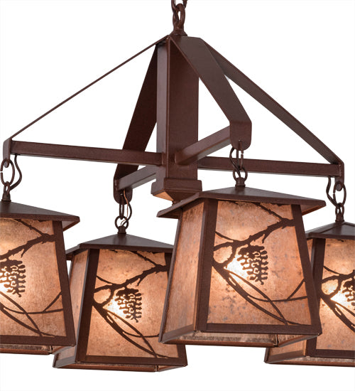 28"W Whispering Pines 4 Lt Chandelier