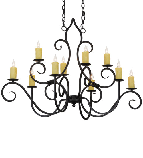 48"L Clifton 10 Lt Chandelier