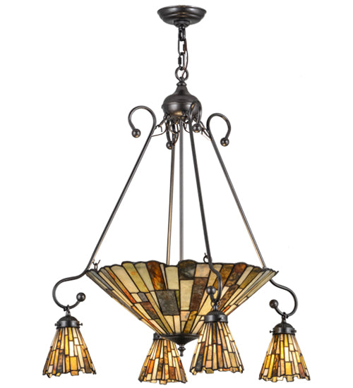 30"W Delta Jadestone 5 Lt Chandelier