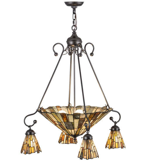 30"W Delta Jadestone 5 Lt Chandelier