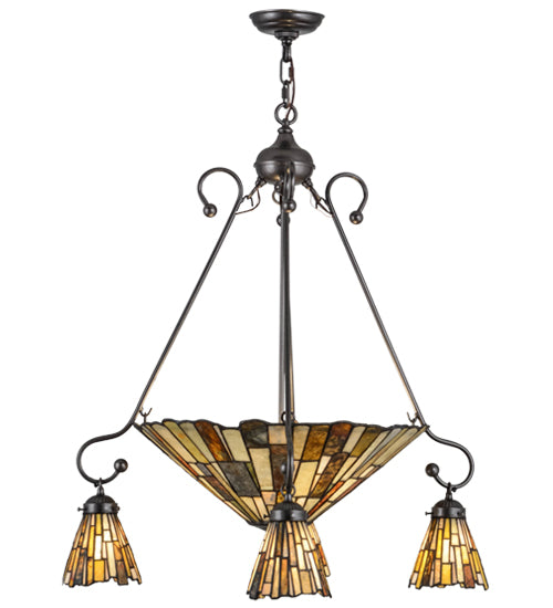 30"W Delta Jadestone 5 Lt Chandelier