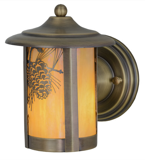 6.5"W Fulton Winter Pine Solid Mount Wall Sconce