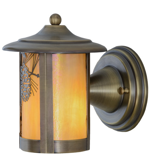 6.5"W Fulton Winter Pine Solid Mount Wall Sconce