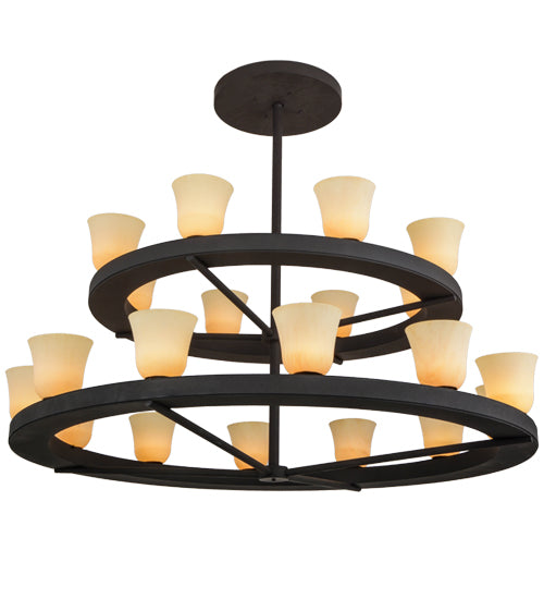 75"W Loxley Piedmont 20 Lt Two Tier Chandelier