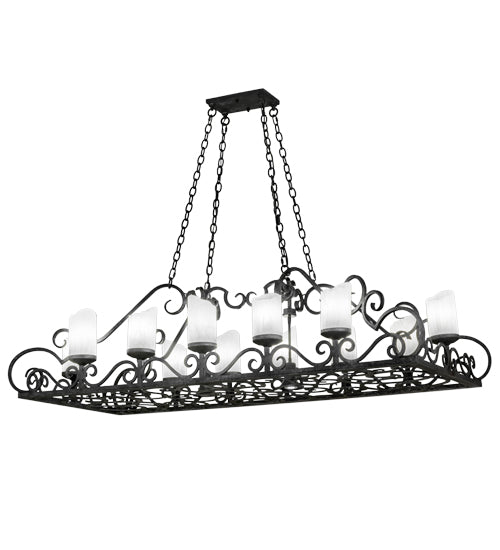 66"L Carlotta 12 Lt Oblong Chandelier