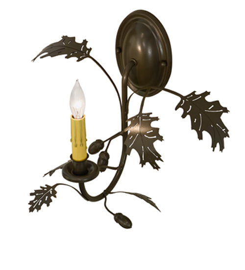 11"W Oak Leaf & Acorn Wall Sconce