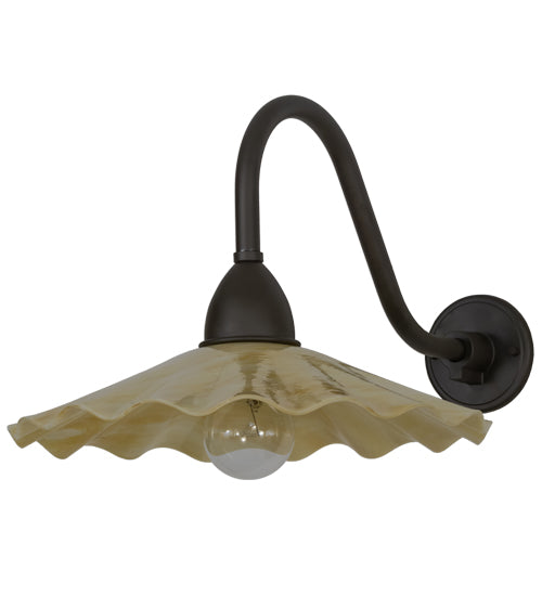 16"W Metro Galatia Scalloped Beige Wall Sconce