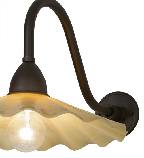 16"W Metro Galatia Scalloped Beige Wall Sconce