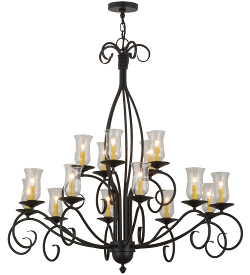 48"W Sienna 15 Lt Two Tier Chandelier