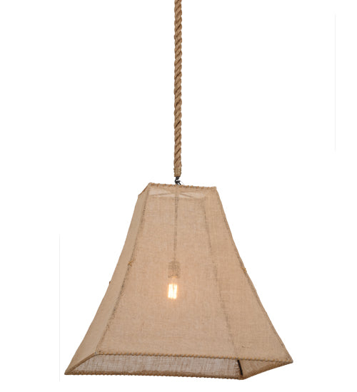 28"Sq Empire Square Bell Textrene Pendant