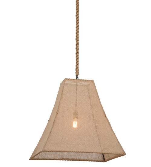 28"Sq Empire Square Bell Textrene Pendant