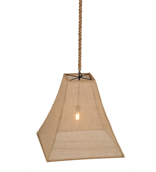 28"Sq Empire Square Bell Textrene Pendant