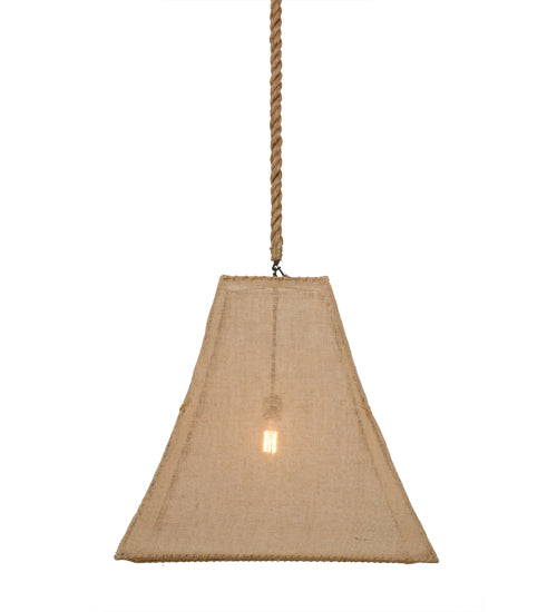 28"Sq Empire Square Bell Textrene Pendant