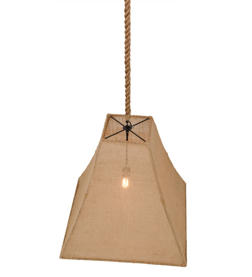 28"Sq Empire Square Bell Textrene Pendant