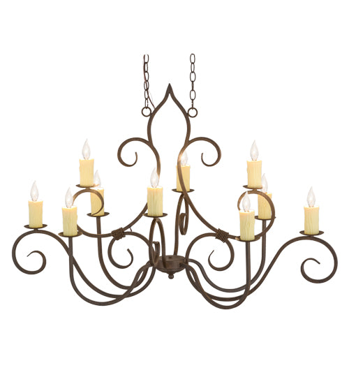 48"L Clifton 10 Lt Oblong Chandelier