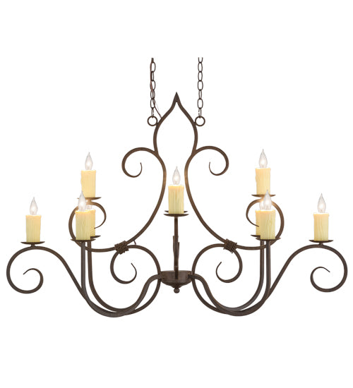 48"L Clifton 10 Lt Oblong Chandelier