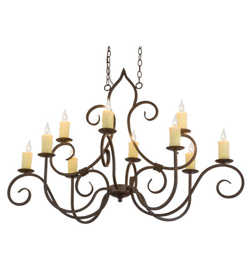 48"L Clifton 10 Lt Oblong Chandelier