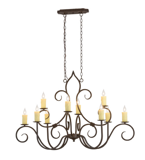 48"L Clifton 10 Lt Oblong Chandelier