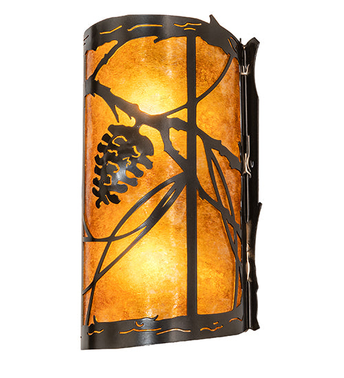 8" Wide Whispering Pines Right Wall Sconce