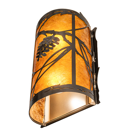 8" Wide Whispering Pines Right Wall Sconce