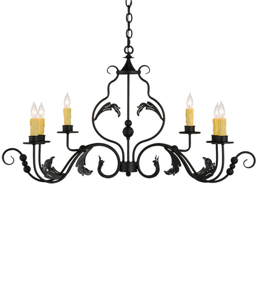 42" Long Augusta 6 Light Oblong Chandelier