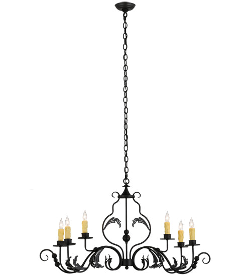 42" Long Augusta 6 Light Oblong Chandelier