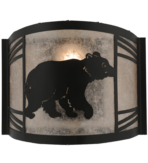 12"W Happy Bear On The Loose Right Wall Sconce