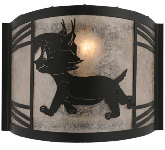 12"W Lynx On The Loose Left Wall Sconce