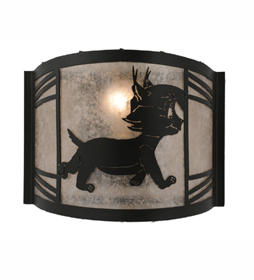 12"W Lynx On The Loose Right Wall Sconce