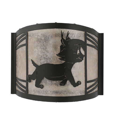 12"W Lynx On The Loose Right Wall Sconce