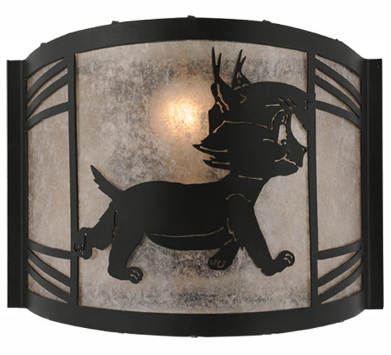 12"W Lynx On The Loose Right Wall Sconce