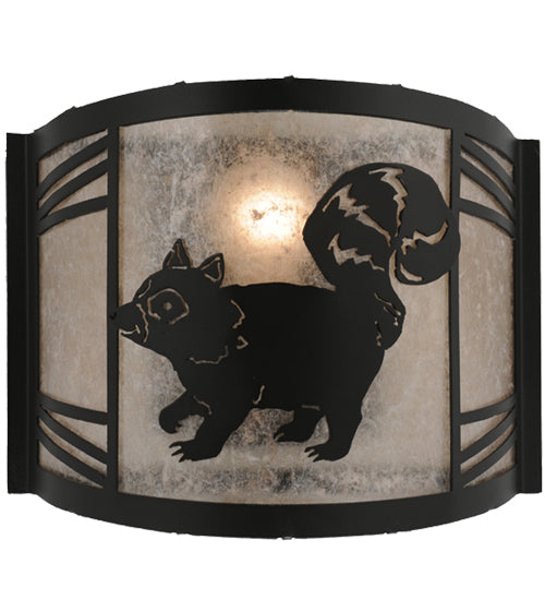 12"W Raccoon On The Loose Left Wall Sconce