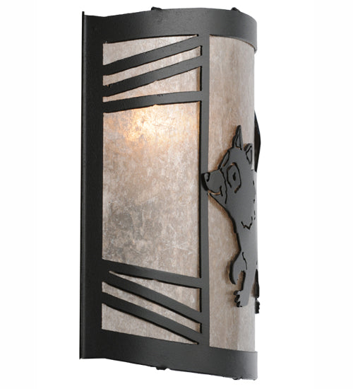 12"W Raccoon On The Loose Left Wall Sconce