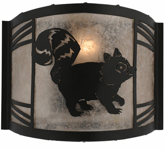 12"W Raccoon On The Loose Right Wall Sconce