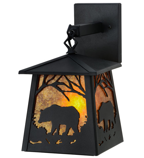 7"W Bear At Dawn Hanging Wall Sconce