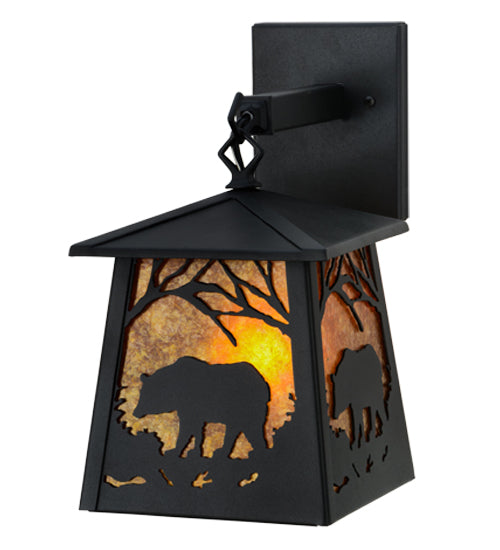 7"W Bear At Dawn Hanging Wall Sconce